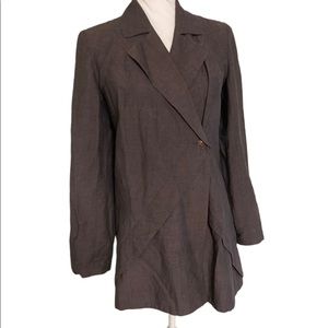 Purple Plum Linen Fashion Mid Length Cotten Linen Jacket